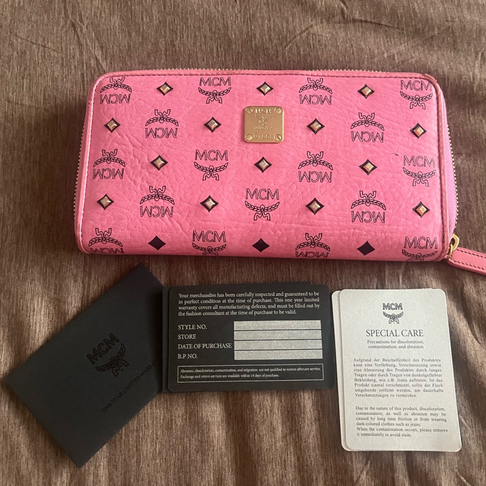 MCM Pink large wallet